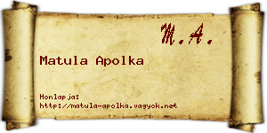 Matula Apolka névjegykártya
